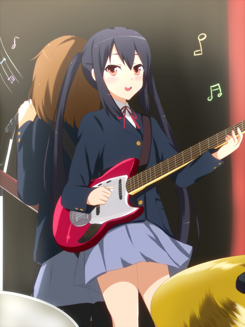 nakano azusa and hirasawa yui (k-on!) drawn by mijinko_(rioriorio)