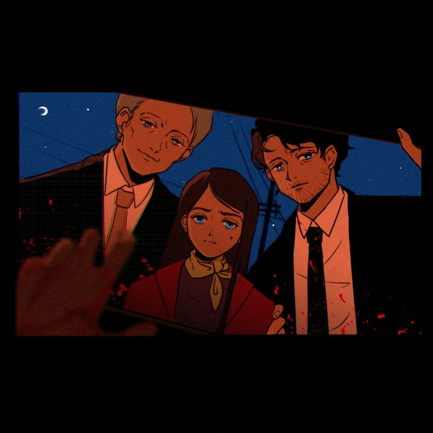 hannibal lecter, will graham, and abigail hobbs (hannibal) drawn by bakabakalii