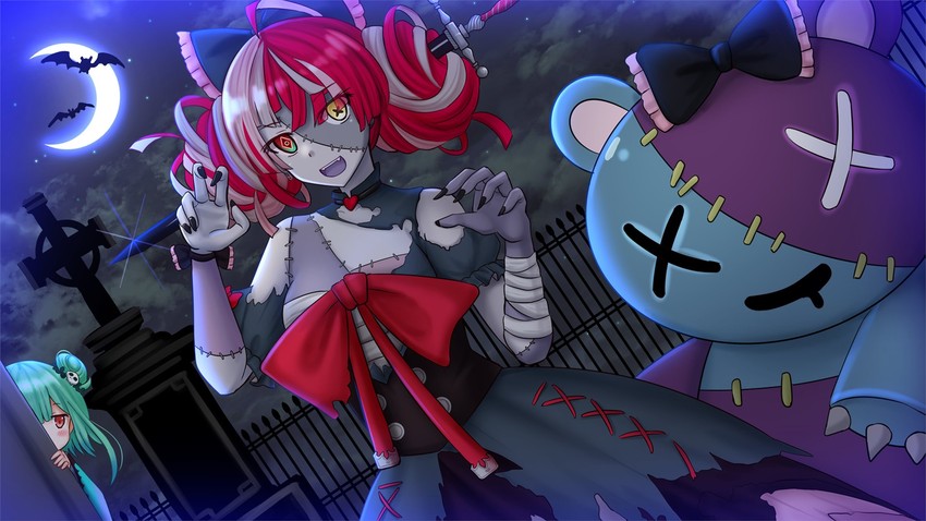uruha rushia, kureiji ollie, and udin (hololive and 1 more) drawn by kazenokaze