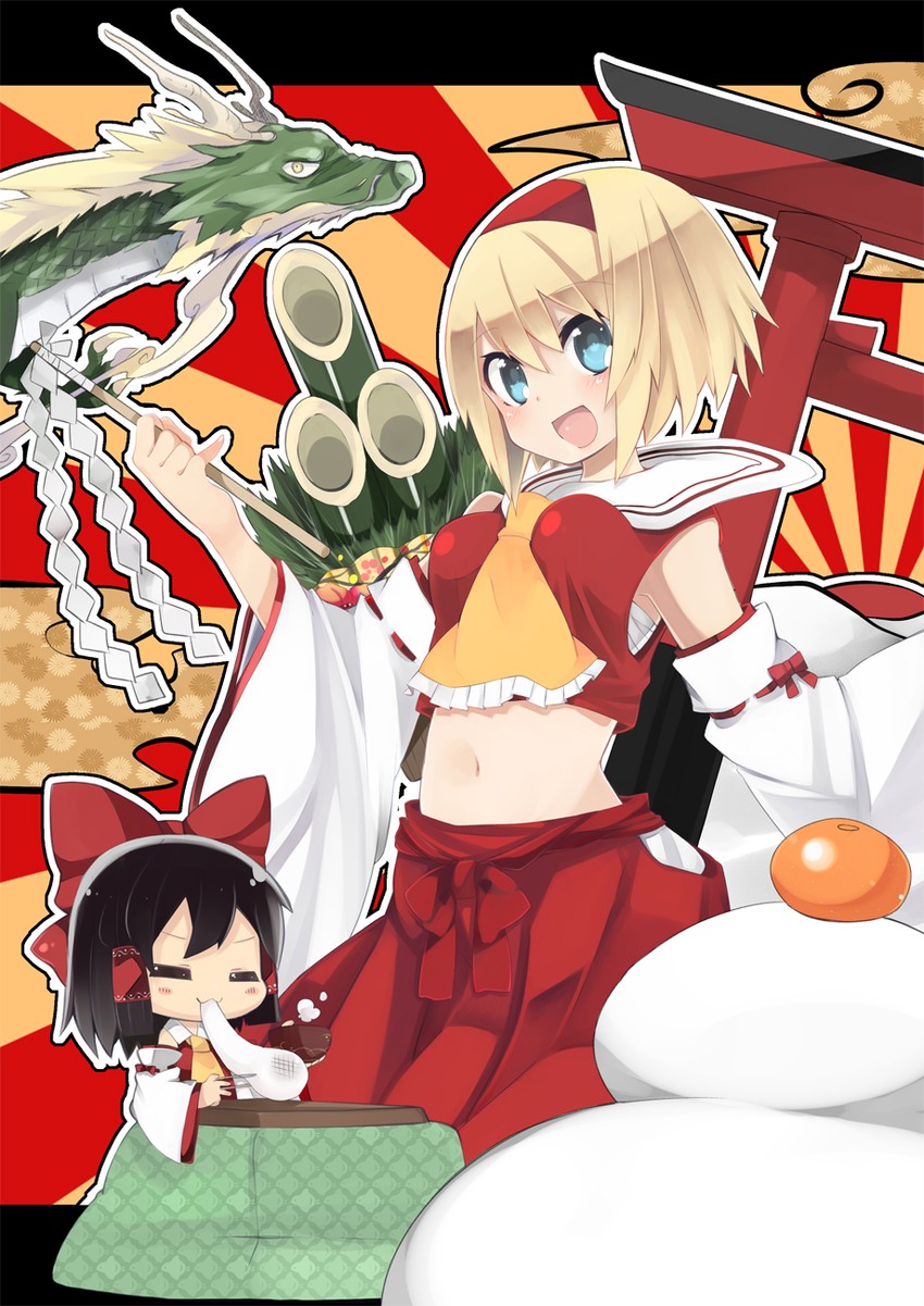 hakurei reimu and alice margatroid (touhou) drawn by oinari_(tensaizoku)