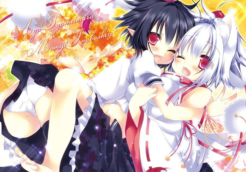 shameimaru aya and inubashiri momiji (touhou) drawn by hikanyan