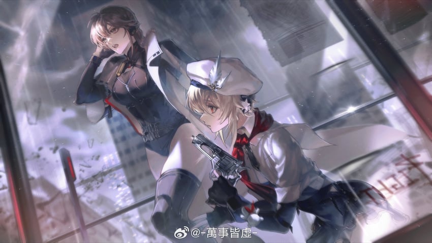 ots-14, nagant revolver, groza, and nagant (girls' frontline and 1 more) drawn by wanshi_jie_xu