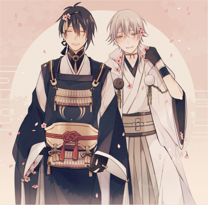 mikazuki munechika and tsurumaru kuninaga (touken ranbu) drawn by yori_(y_rsy)