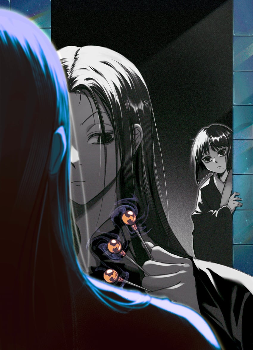 illumi zoldyck and kalluto zoldyck (hunter x hunter) drawn by 976618113