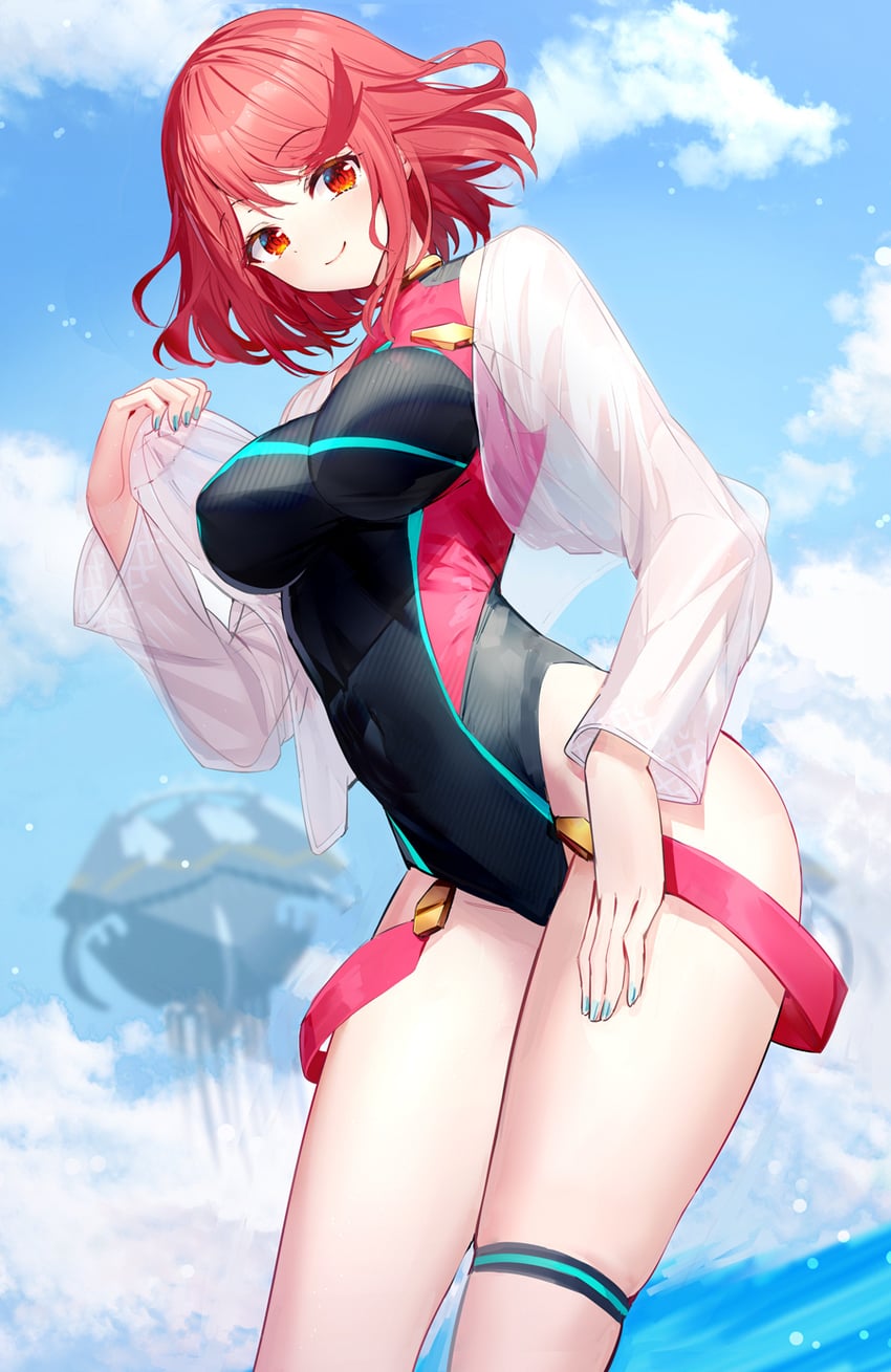 pyra (xenoblade chronicles and 1 more) drawn by ririko_(zhuoyandesailaer)