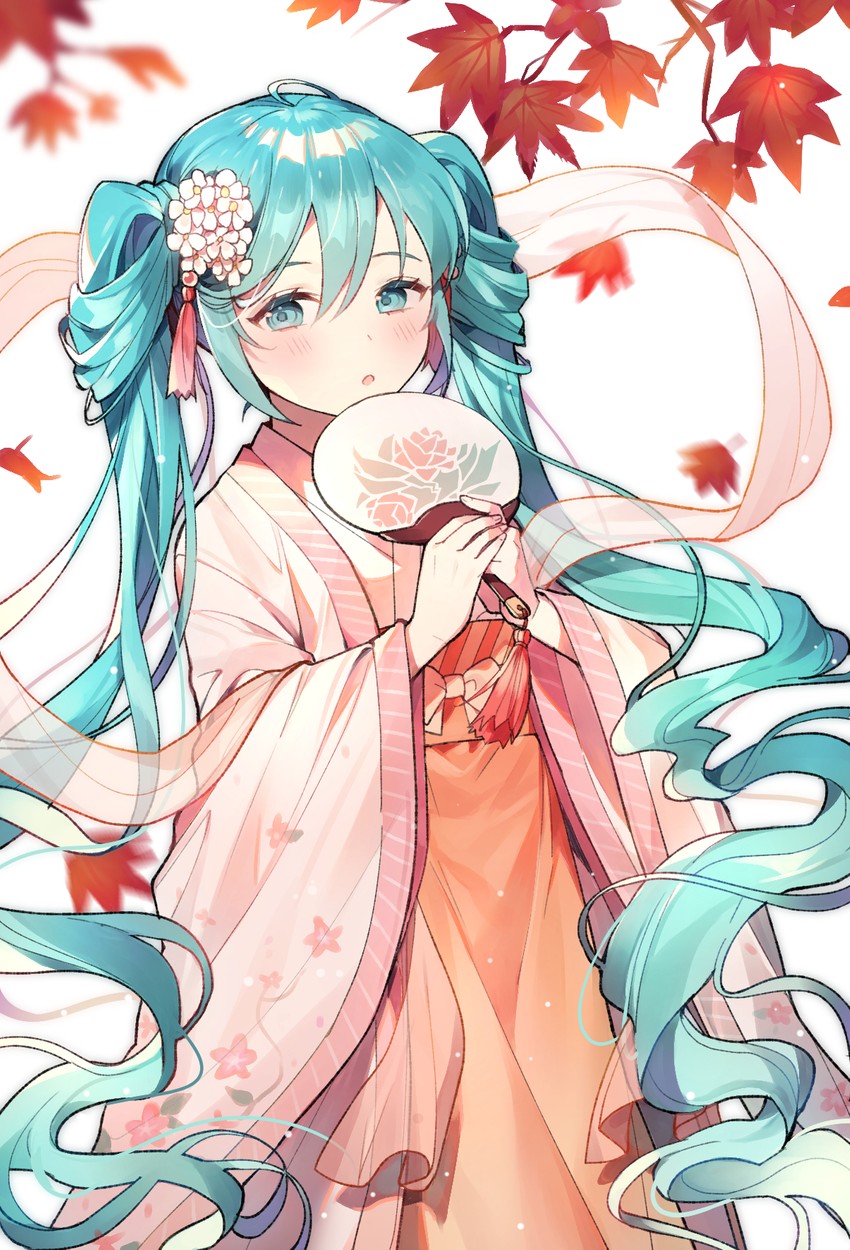 hatsune miku and chuushuu meigetsu miku (vocaloid) drawn by azit_(down)