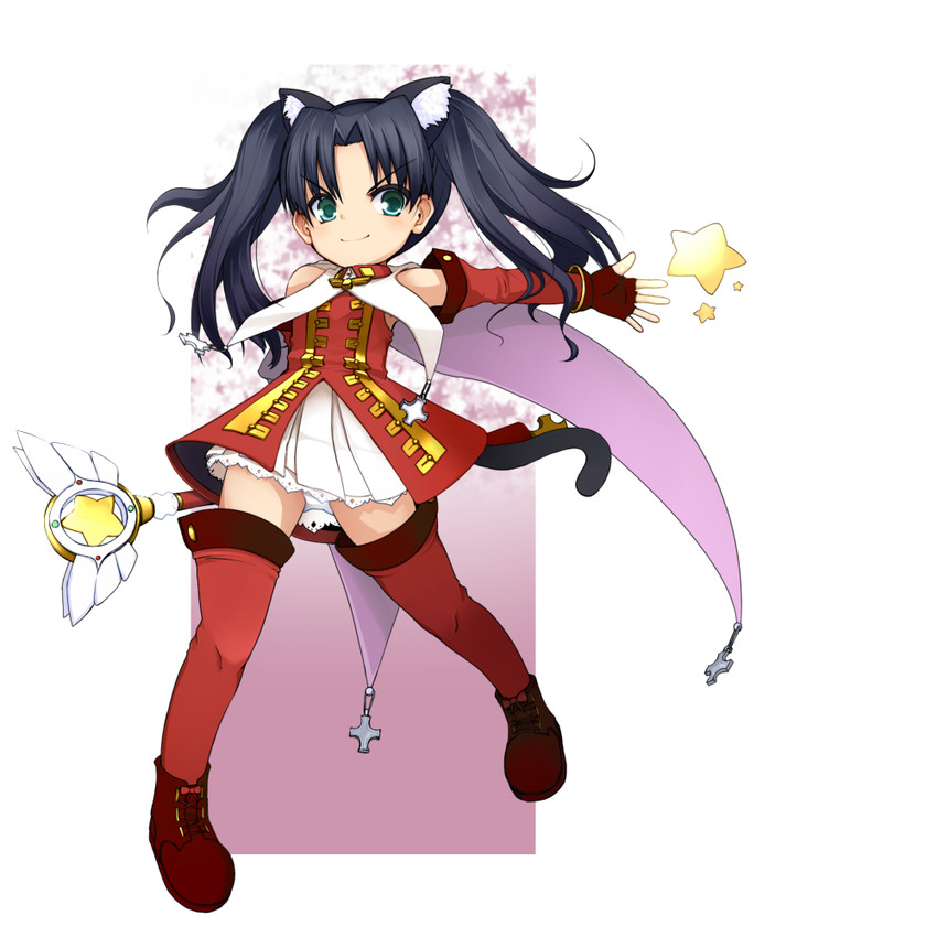 tohsaka rin, magical ruby, and kaleido ruby (fate and 1 more) drawn by momo_(higanbana_and_girl)