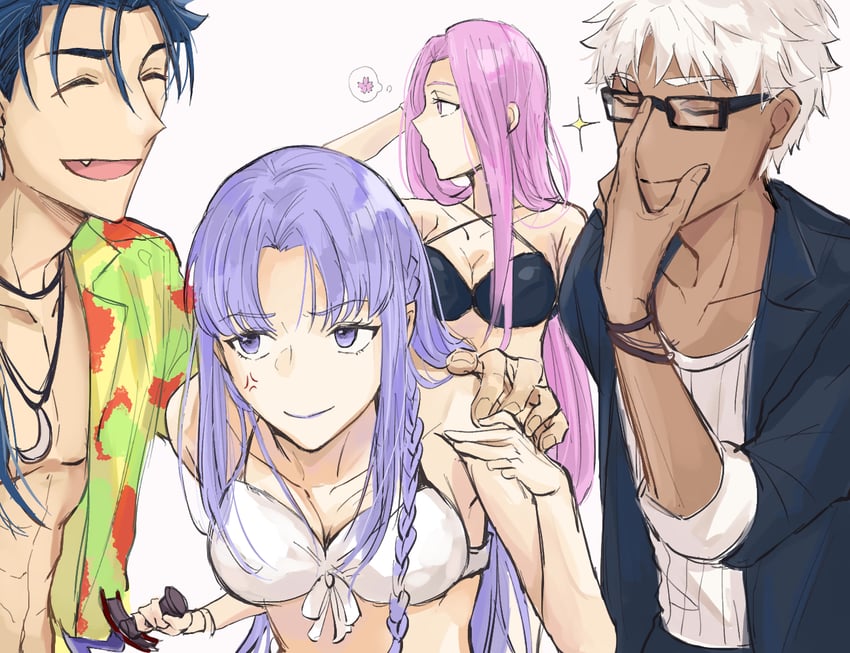 archer, medusa, medea, and cu chulainn (fate and 1 more) drawn by n4390