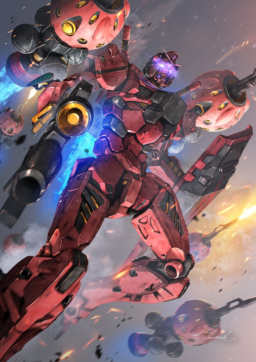 red gundam (gundam and 1 more) drawn by taka-f