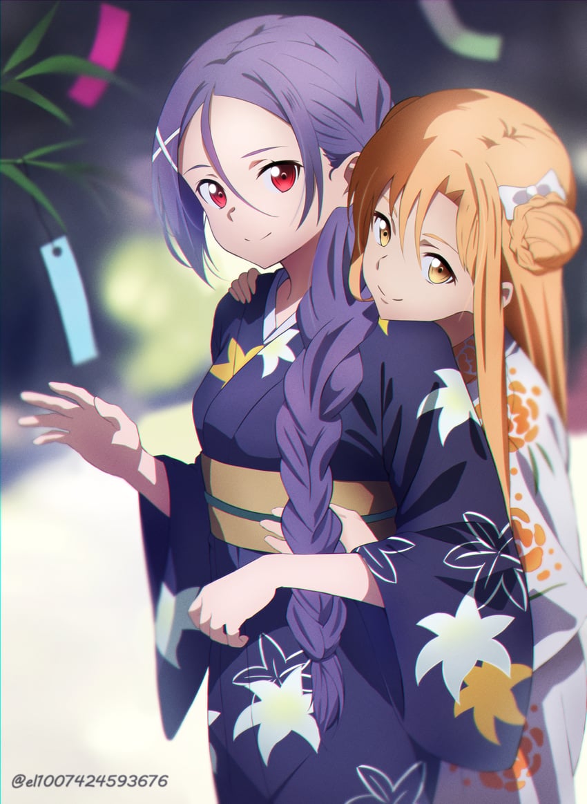 asuna and mito (sword art online and 1 more) drawn by nuguri444