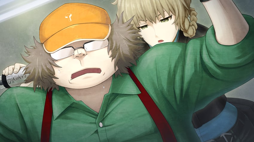 amane suzuha and hashida itaru (steins;gate and 1 more) drawn by huke