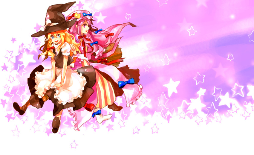 kirisame marisa and patchouli knowledge (touhou) drawn by dada_(dolce)