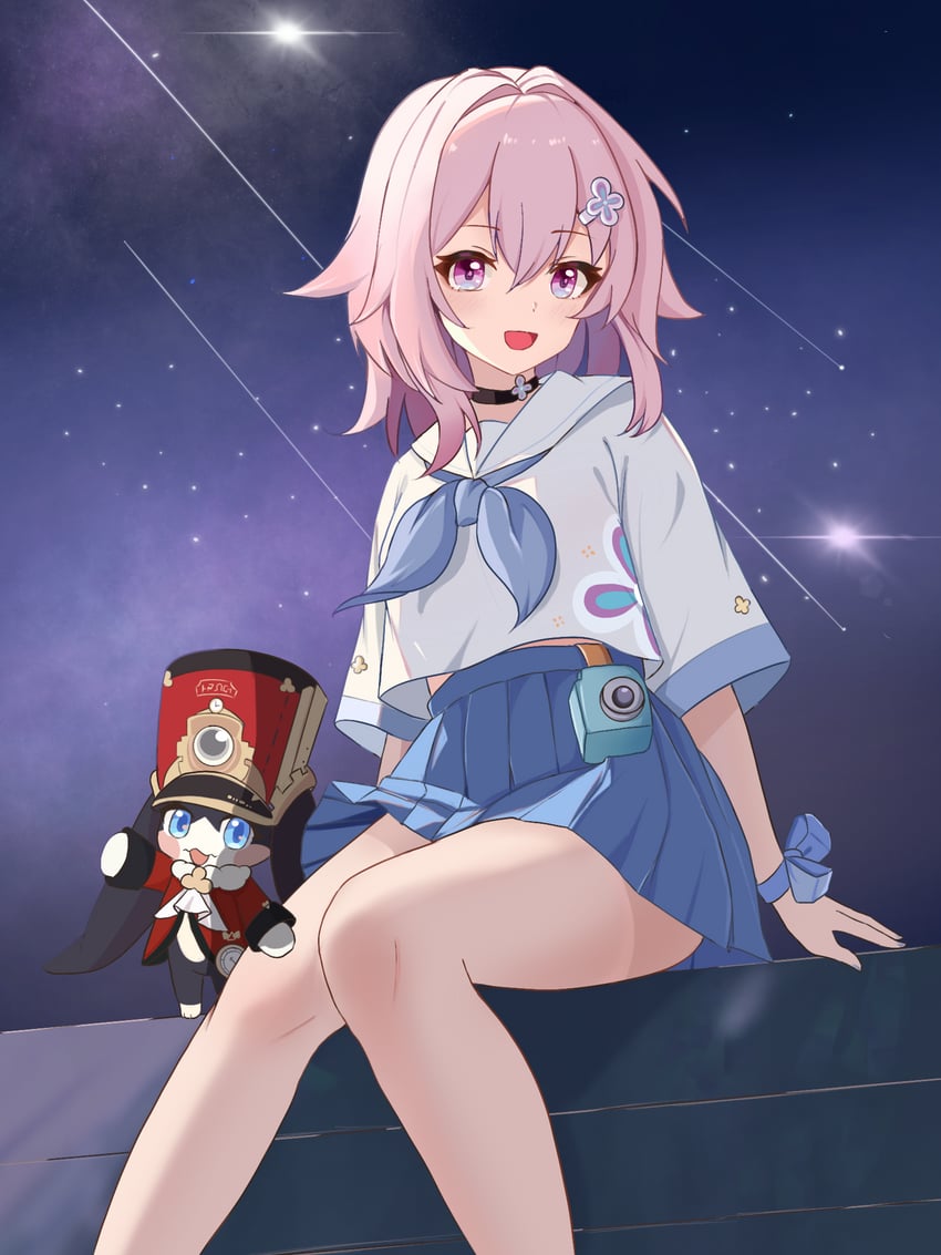 march 7th and pom-pom (honkai and 1 more) drawn by zerosama_(sailuojiang)