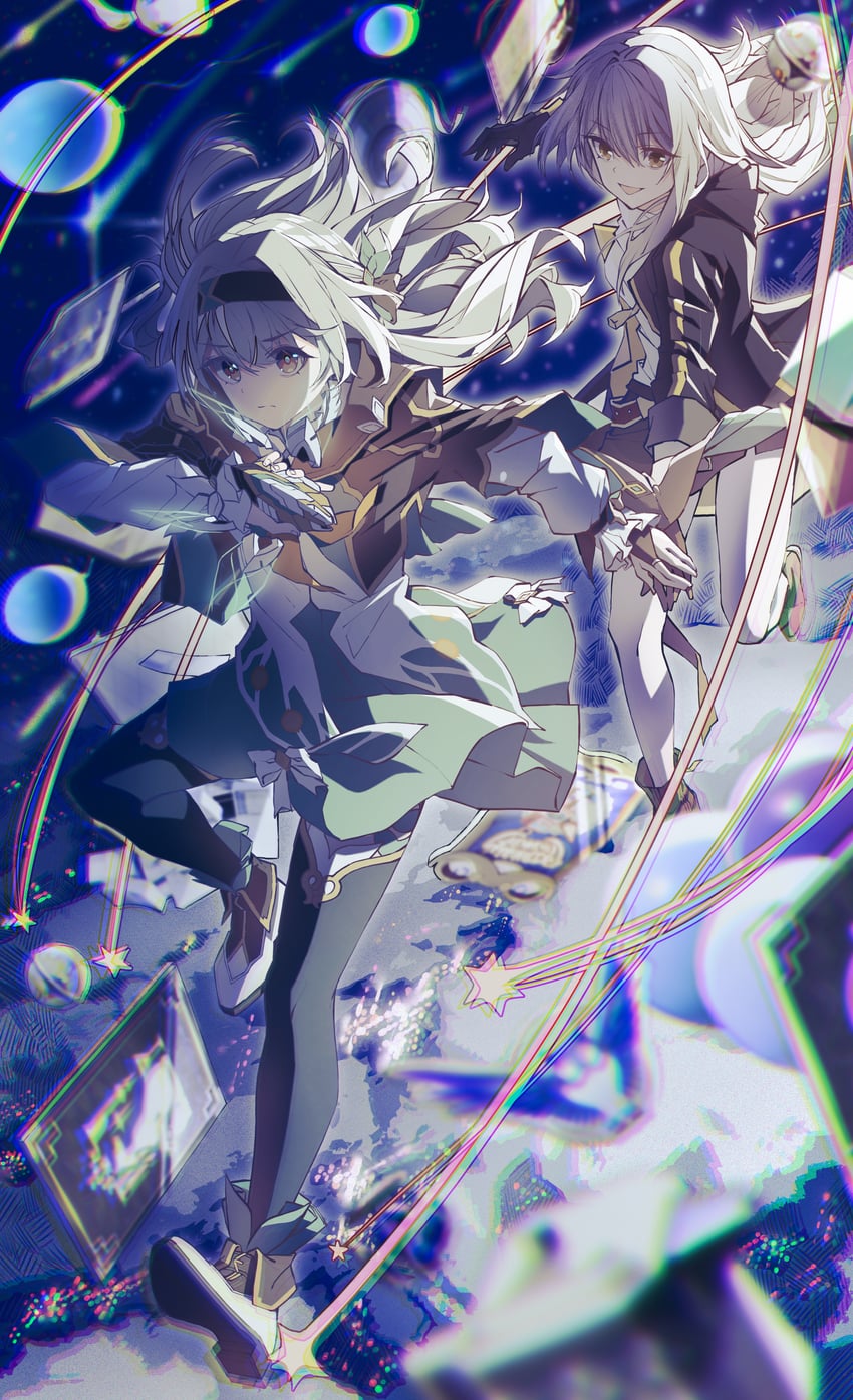 trailblazer, firefly, and stelle (honkai and 1 more) drawn by tiandingfengren