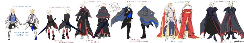 artoria pendragon, saber lily, arthur pendragon, and arthur pendragon alter (fate and 1 more) drawn by aka_no_jo