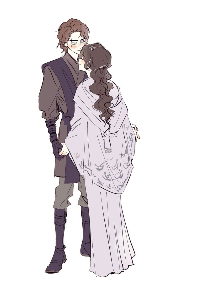 anakin skywalker and padme amidala (star wars and 1 more) drawn by skdlfjgrp