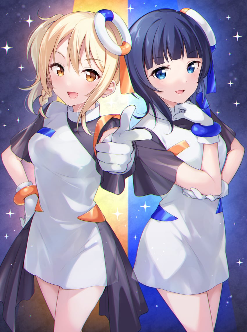 miyashita ai and asaka karin (love live! and 1 more) drawn by hazuki_(sutasuta)