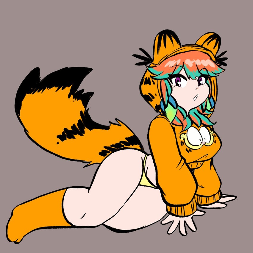 takanashi kiara and garfield (hololive and 2 more) drawn by peagade