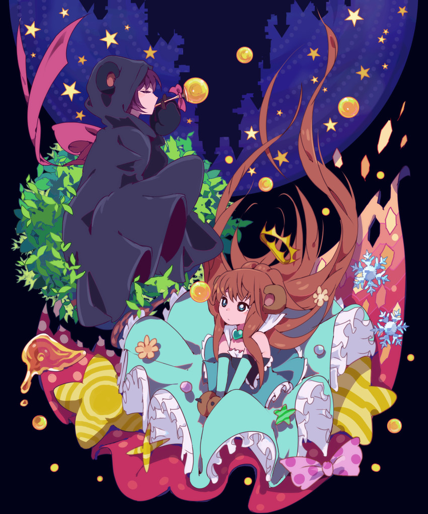 yurishiro ginko and yurigasaki lulu (yuri kuma arashi) drawn by inaeda_kei
