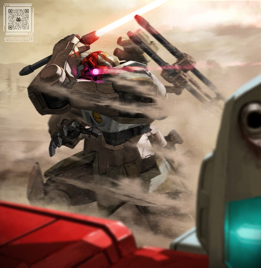 gm and dom (gundam and 1 more) drawn by tom-neko_(zamudo_akiyuki)