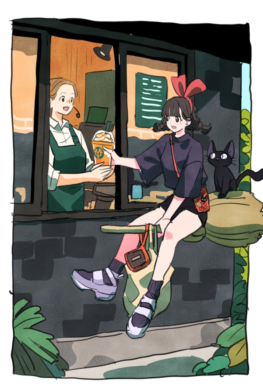 kiki and jiji (majo no takkyuubin) drawn by takeuchi_ryousuke