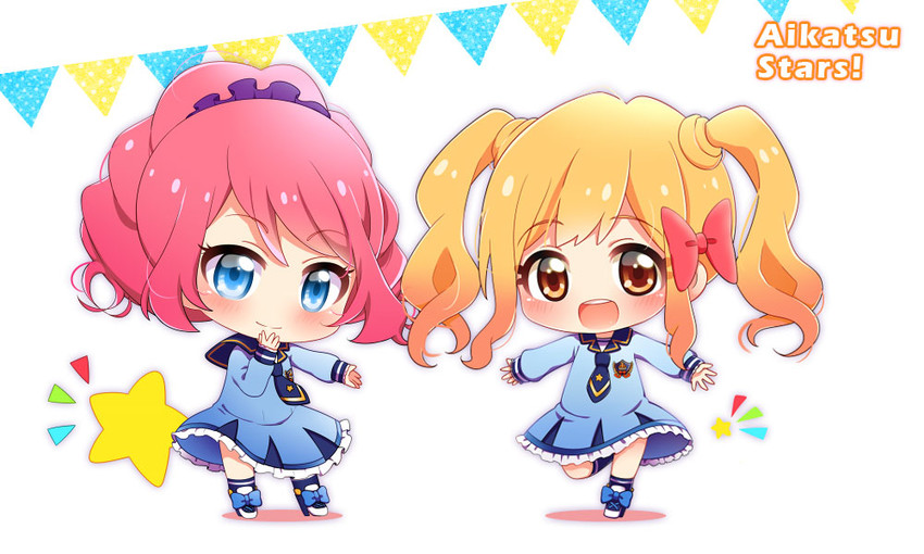 nijino yume and sakuraba rola (aikatsu! and 1 more) drawn by umino_(umino00)