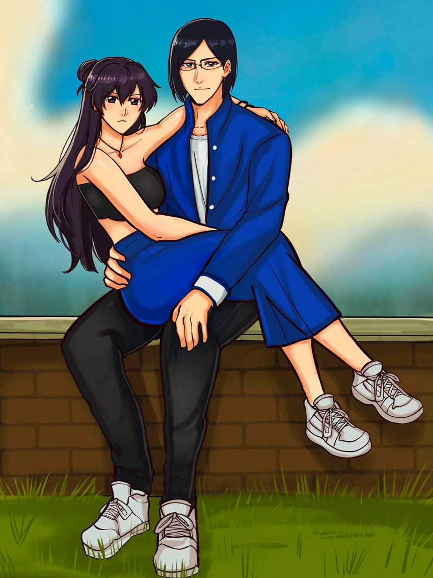bambietta basterbine and ishida uryuu (bleach and 1 more) drawn by hunnymzdraws