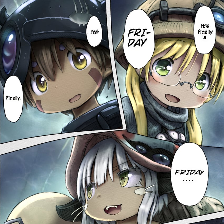 nanachi, reg, and riko (jojo no kimyou na bouken and 1 more) drawn by ranshin6384 and tsukushi_akihito
