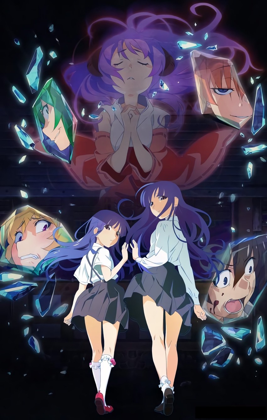 furude rika, ryuuguu rena, houjou satoko, sonozaki mion, hanyuu, and 2 more (higurashi no naku koro ni and 1 more)
