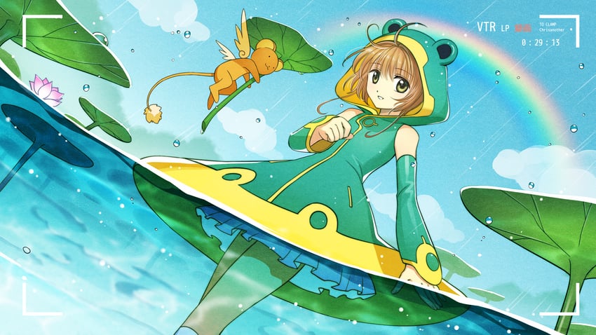 kinomoto sakura and kero (cardcaptor sakura and 1 more) drawn by chrisanother