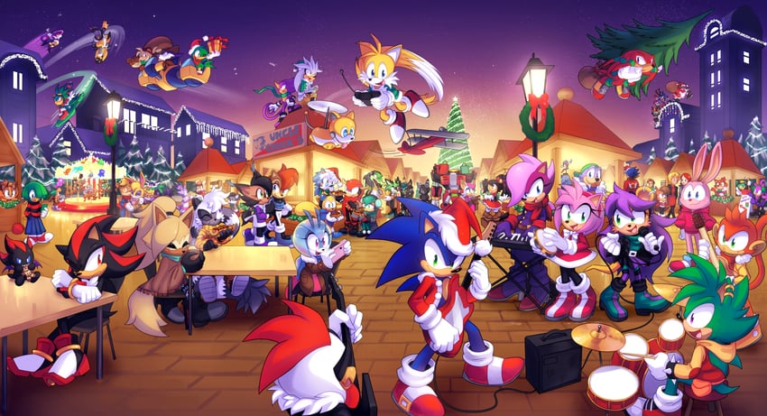 sonic the hedgehog, shadow the hedgehog, amy rose, blaze the cat, rouge the bat, and 64 more (sonic and 8 more) drawn by drawloverlala