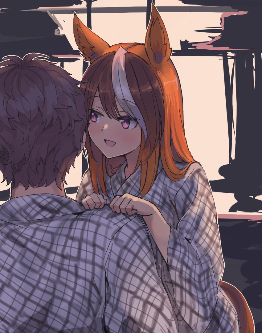 trainer and symboli rudolf (umamusume) drawn by kusanagi_kaoru