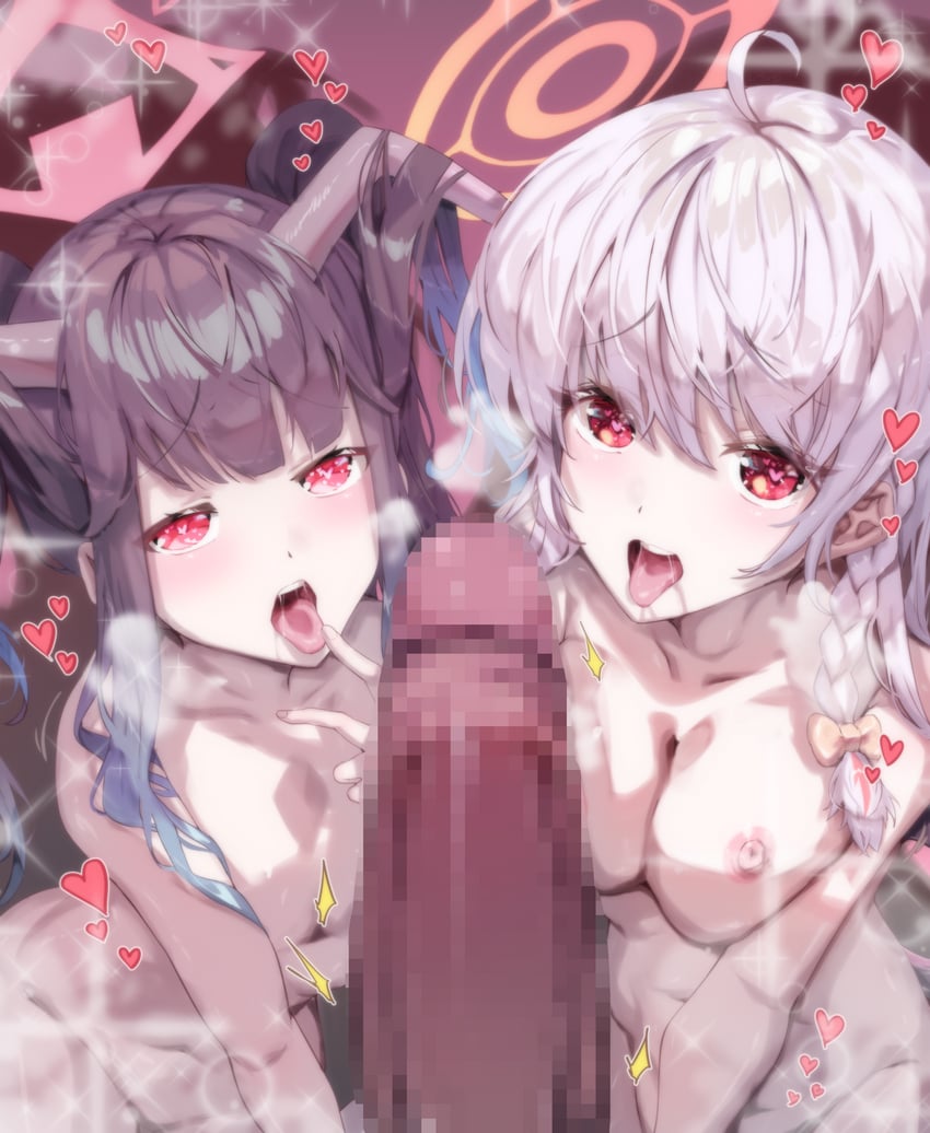 haruna and fuuka (blue archive) drawn by sunnysideup