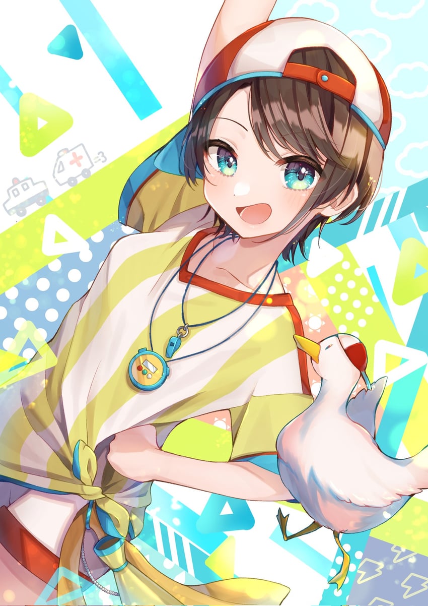 oozora subaru and subaru duck (hololive) drawn by kuwaefuru