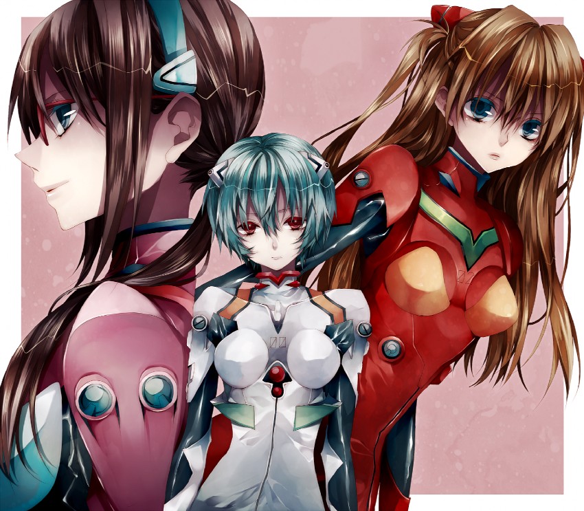 souryuu asuka langley, ayanami rei, and makinami mari illustrious (neon genesis evangelion and 2 more) drawn by tsukioka_tsukiho