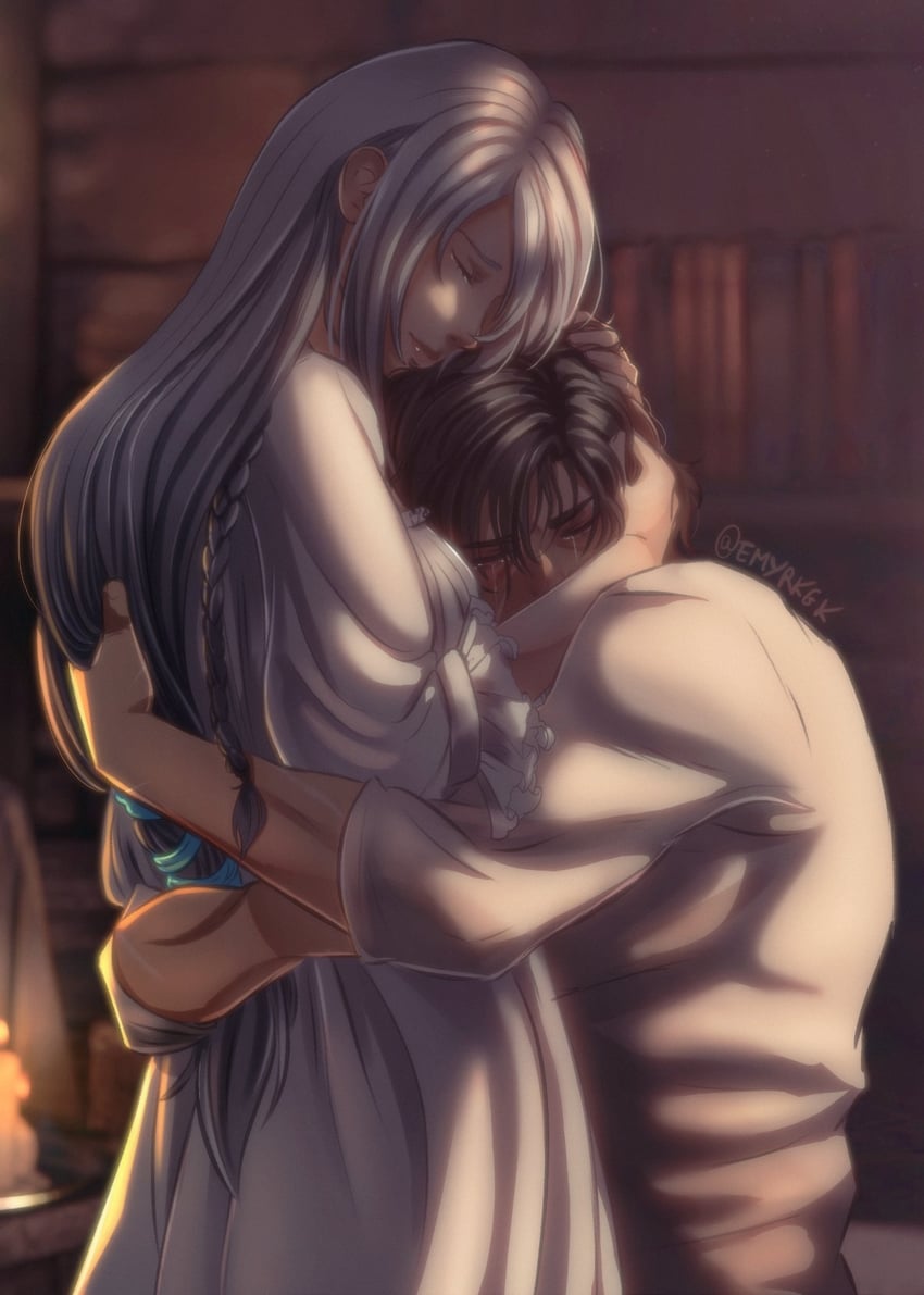 clive rosfield and jill warrick (final fantasy and 1 more) drawn by emyrkgk
