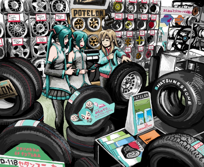 hatsune miku and kotobuki tsumugi (vocaloid and 1 more) drawn by rxjx