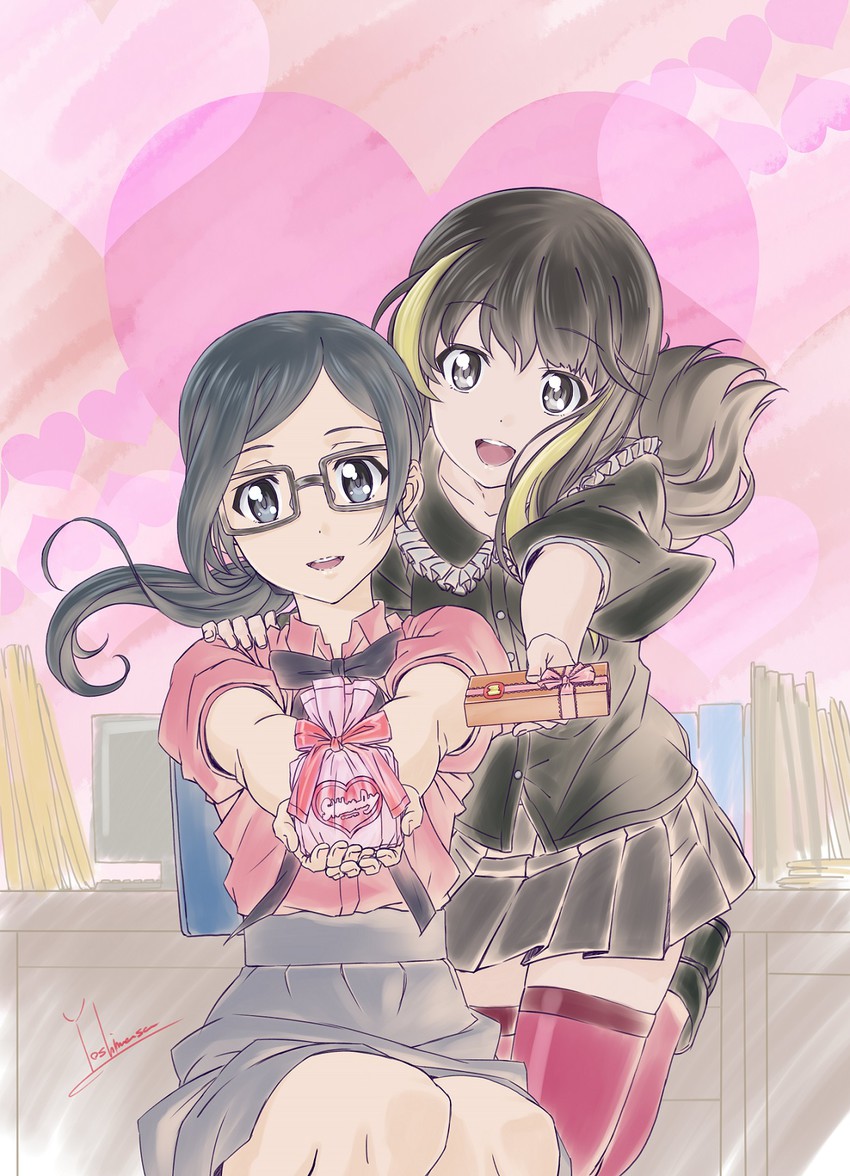 andou tsubaki and satou sara (shirobako) drawn by yoshinaga_masahiro