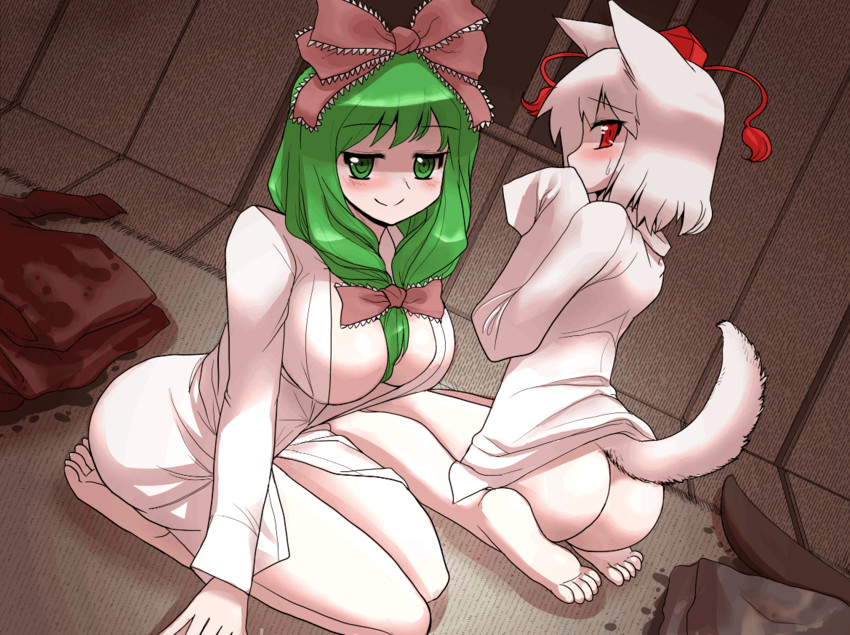 inubashiri momiji and kagiyama hina (touhou) drawn by mono_(moiky)