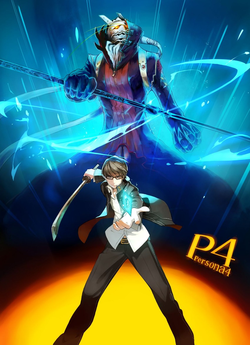 narukami yu and izanagi (persona and 1 more) drawn by mmlu_(honwa_karesu) and ryuryo