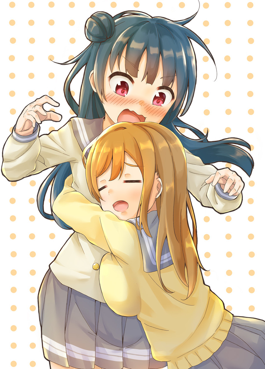 tsushima yoshiko and kunikida hanamaru (love live! and 1 more) drawn by naribee_(nton1263)