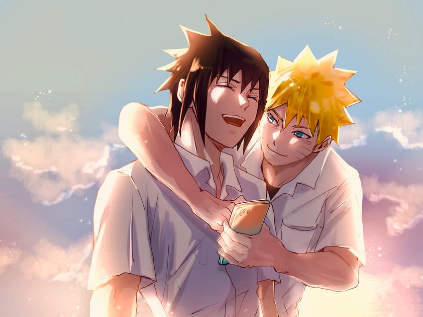 uzumaki naruto and uchiha sasuke (naruto and 1 more) drawn by mi73suki