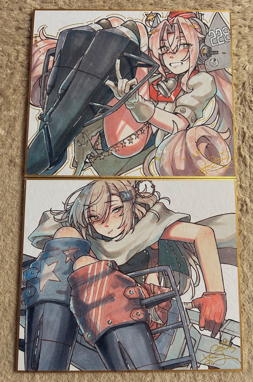drum and wahoo (kantai collection) drawn by sadakuma