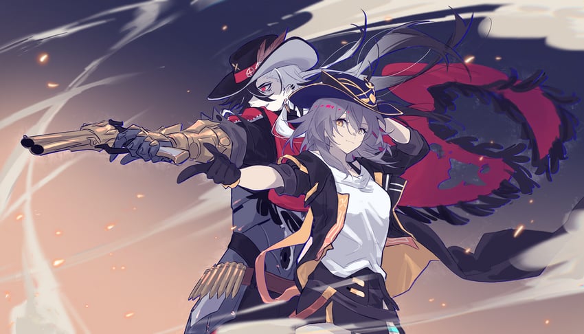 trailblazer, stelle, and boothill (honkai and 1 more) drawn by mao_(expuella)