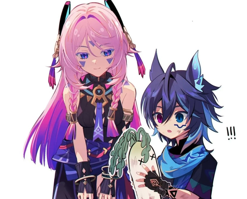 citlali and ororon (genshin impact) drawn by u_u_k_e_n