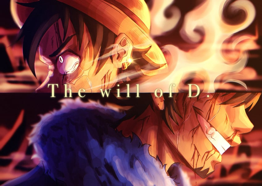 monkey d. luffy and trafalgar law (one piece) drawn by maria_(yoru_chii)