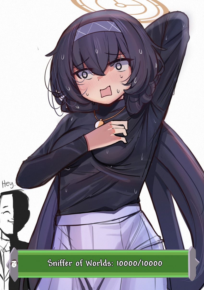 sensei, doodle sensei, ui, and eater of worlds (blue archive and 1 more) drawn by iog626