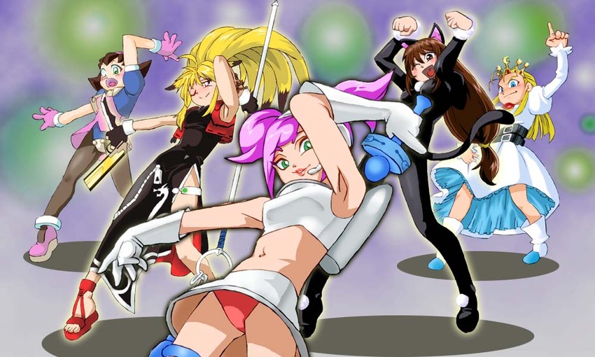tron bonne, erica fontaine, devilot de deathsatan ix, xiaomu, and ulala (mega man and 7 more) drawn by onnaski