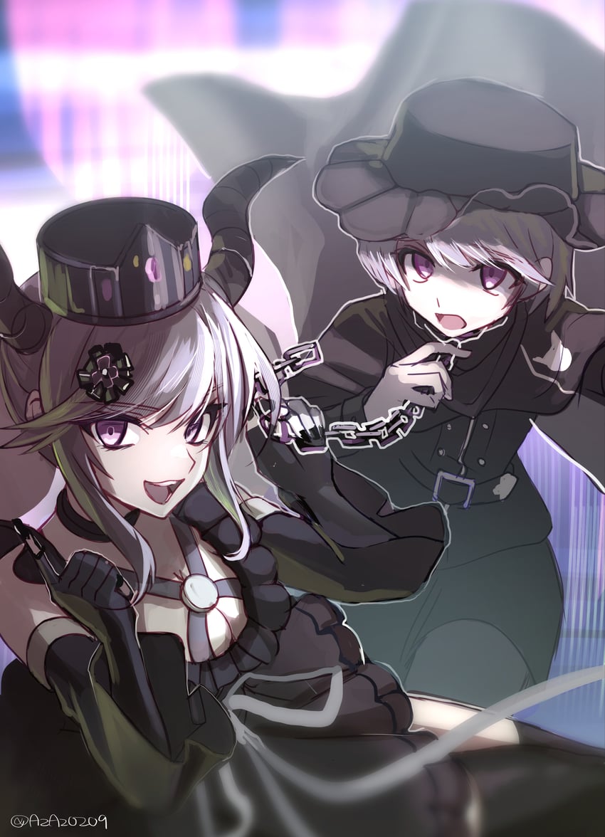 shinigami and yuma kokohead (master detective archives: rain code) drawn by azzz_(azaz0209)