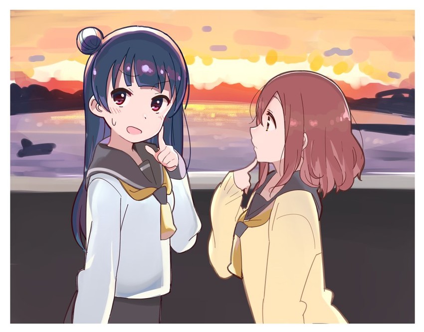 tsushima yoshiko and kunikida hanamaru (love live! and 1 more) drawn by kasa_list
